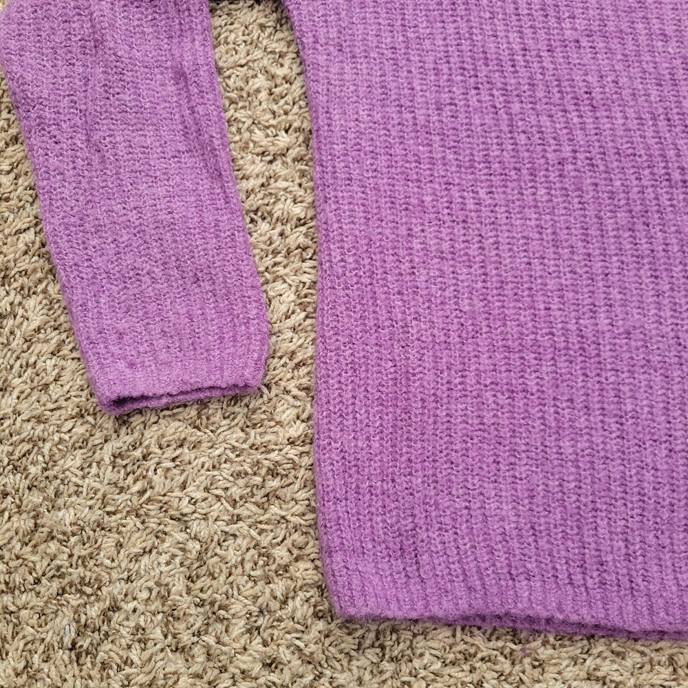 Madewell Ribbed Crewneck Sweater Heather Amethyst Purple Alpaca Size Small - Picture 2 of 5
